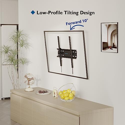 BONTEC Ultra Slim TV Wall Bracket Mount for 23"-60" LCD LED 3D Plasma TVs, Low Profile Tilt TV Wall Mount up to VESA 400x400mm, 45kg Weight Capac