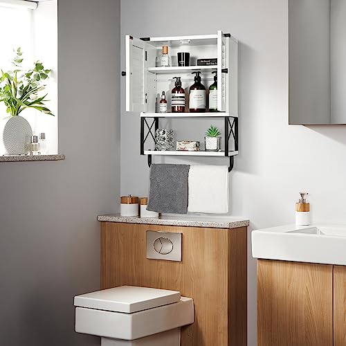 HOKYHOKY Bathroom Medicine Wall Cabinet, 22.6” x 15.5” x 7.17” Small Bathroom Hanging Storage Cabinets with Louver Doors, Medicine Cabinet Organi