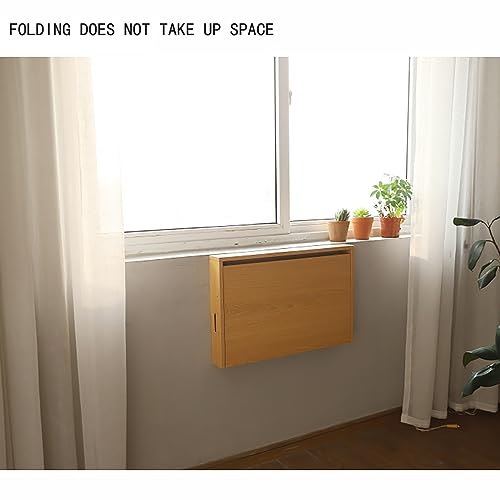 XAOMLP Wall Mounted Floating Folding Table, Dining Table Small Desk for Office Home Kitchen(25" 16.3") (25.2x16.3, Oak)