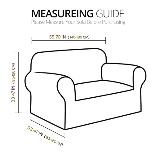Pretty Jolly Spandex Loveseat Cover Super Soft 1-piece Beige Slipcover for Loveseats Stretch Universal Couch Cover for Living Room Easy Fit Washa