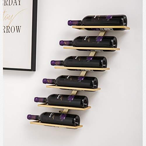 EYLINK Wine racks Home/Bar Retro Wall Mounted 6/8 Bottles, Metal Iron Vintage Wine Bottle Holder, Wall Decoration Wine Shelf, for Bar/Kitchen/Cab