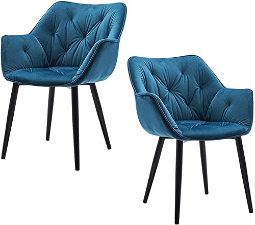 Kitchen Dining Room Furniture Chairs Dining Chair Set Of 2 Modern Velvet Living Room Bedroom Kitchen Armchair Metal Legs Lounge Chair Home Chair
