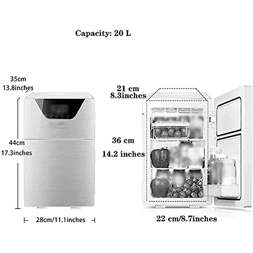SXxingkong Bedroom Mini Fridge 20L with Digital Display,Small Car Fridge Portable Cooler and Heater AC/DC Powered for Skin Care, Food, Car, Trave