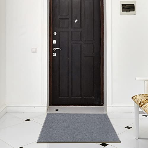 Ottomanson Heavy Duty All Season Stone Welcome Design Doormat, 67 cm x 90 cm, Black