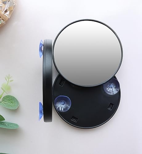 LOWIXI Magnifying Mirror, 10X Hand Mirror with Handle for Travel Magnifying Mirror, 10X Hand Held Mirror for Eyes Makeup 3.2IN