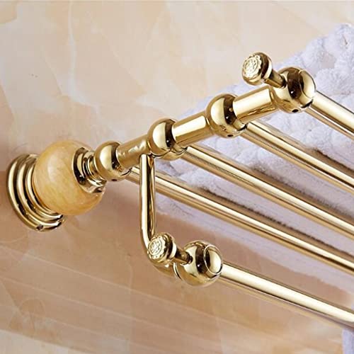 HIGOH Towel Racks,Bathroom Towel Rack Wall Mounted Towel Holder,New Brass and Jade Bathroom Accessories,Towel Holder,Towel Bar,Towel Rack,Bathroo