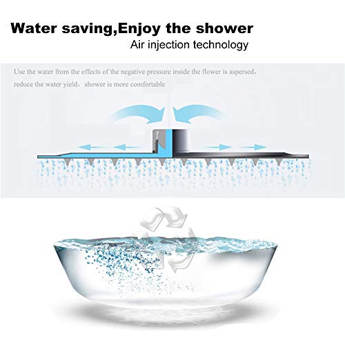 Large Rain Shower Head Round 304 Stainless Steel Ultra Thin Bathroom Shower Head High Pressure Rainfall Showerhead (12inch)