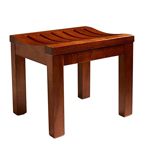 LUKEO Bed stool-Footstools, Stools Solid Wood Oak Foot Bath Stool Bench Elderly Bath Stool Non-slip Waterproof Shower Stool