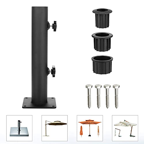 Heavy Duty Steel Square Parasol Stand Base, Patio Umbrella Outdoor Holder, Umbrella Mount Clamp, Universal on Deck or Patio Umbrella Holder Stand