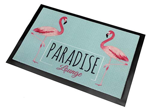 Carpido Doormat Interior Dirt Trapper Mat – Non-Slip Entrance Mat Washable Doormat 40 x 60 cm Flamingo Design – Suitable
