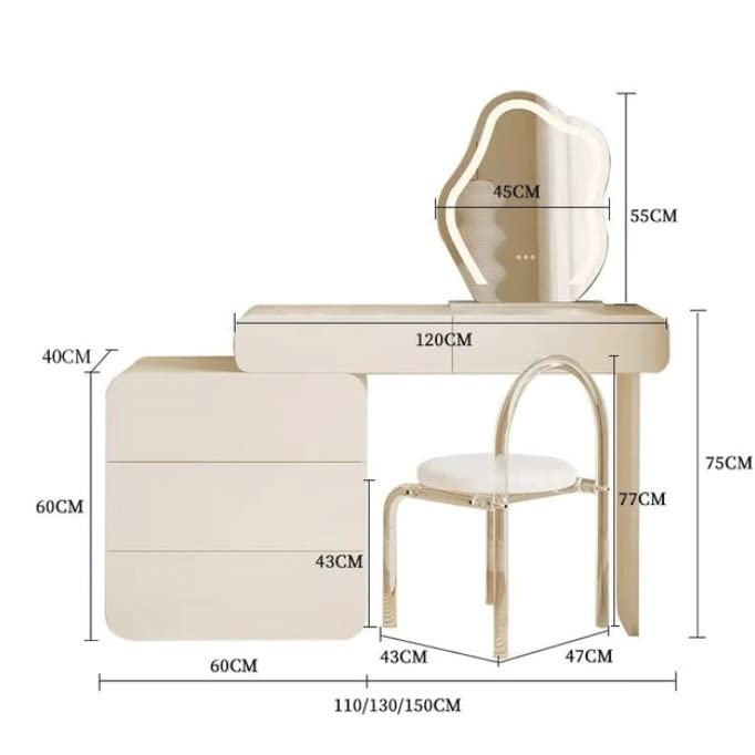 KJHD Bedroom Furniture Cabinet Table Acrylic Chair Combination Home Apartment Dresser