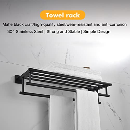 HIGOH Towel Racks,Bathroom Towel Rack Wall Mounted Towel Holder,Square Towel Rack,Bathroom Toilet Rack,Towel Bar Double Bath Towel Rail