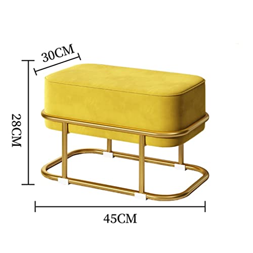 LUKEO Small stool, household low stool, living room, fabric sofa, round stool, sitting pier (Color : Argento, Size : Talla �nica)