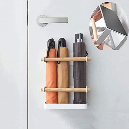 WANLIAN Umbrella Stand Rack Umbrella Holder,Wrought Iron Wall Mounted Rack Magnet Adsorption Umbrella Stand Space Saving Organizer Long and Short