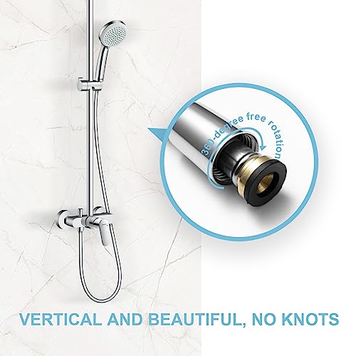 OFFO Shower Hose 3.0m, PVC Universal Smooth Shower Pipe with Shower Hose Washer High Pressure Shower Hose for Bath Taps Replacement Silver
