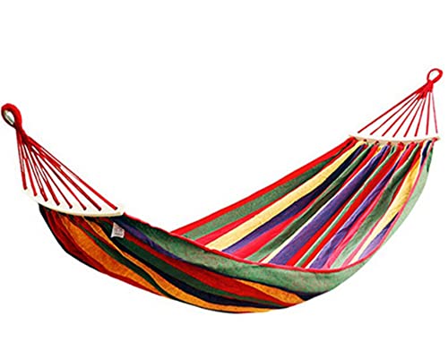 Relarr Double Hammock Couple Hammock - 2 Person Hammock for Indoor Outdoor Garden Patio Backyard Lounging with Portable Bag Canvas Hammock(Blue)