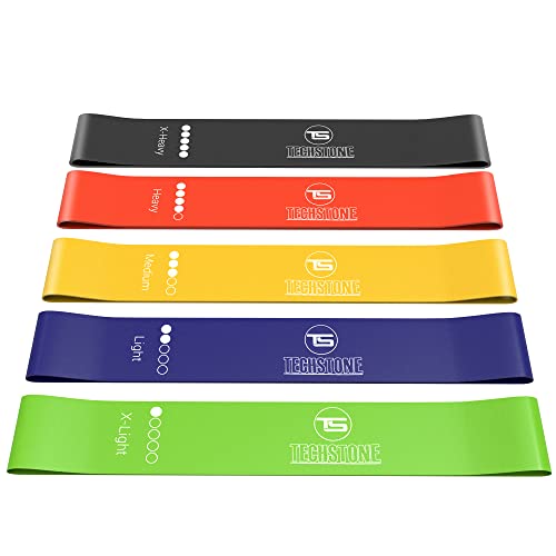 TechStone Resistance Bands Set for Men and Women, Pack of 5 Different Resistance Levels Elastic Band for Home Gym Long Exercise Workout – Great F