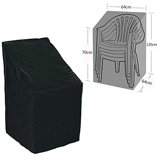 Patio Stacking Chair Cover,Waterproof Polyester Patio Chair Cover Outdoor Furniture Protective Cover for Balcony Chairs and Stackable Chairs (1PC