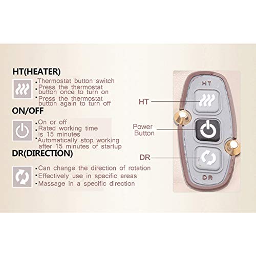 HUANGXING - Neck and Shoulder Massager, Shiatsu Roller Back Shoulder Neck Muscle Massager Body 16 Massage Ball Shawl Spine Belt 4D Infrared Knead