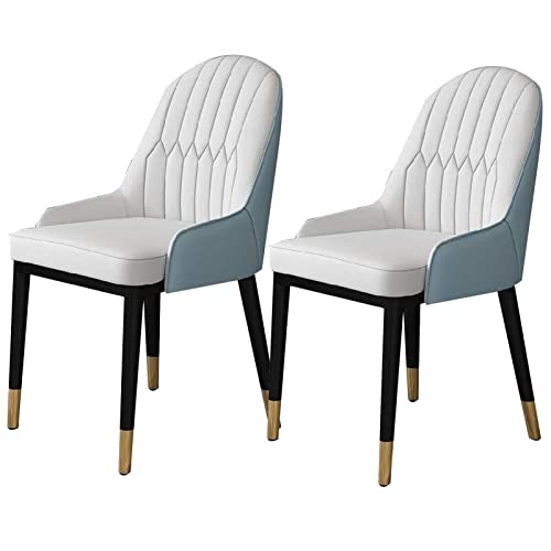 Kitchen Dining Room Furniture Chairs Kitchen Living Room Dining Chairs Set Of 2,Modern PU Leather High Back Padded Soft Seat Dining Chairs,Water