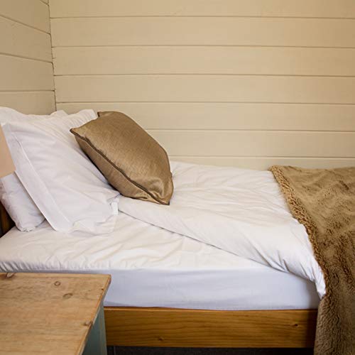 Hippychick Cotton Fitted Mattress Protector, 100 Percent Waterproof, Anti Allergy, Machine Washable, 100 Percent Pure Brushed Cotton, White, 90 x