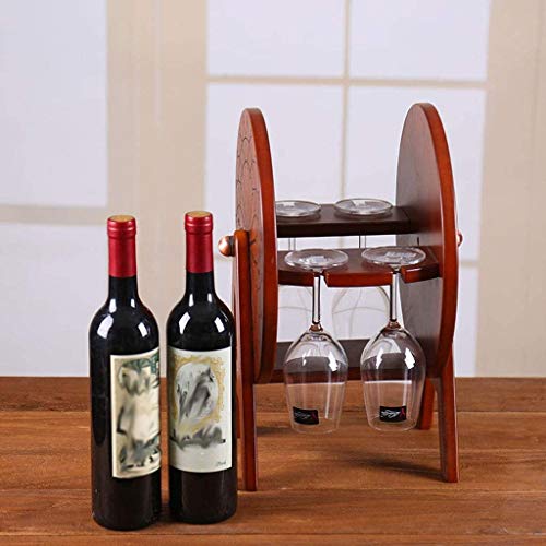 LIUZH European Style Wine Rack, Solid Wood Decoration Wine Glass Rack Creative Wine Rack Living Room Decoration