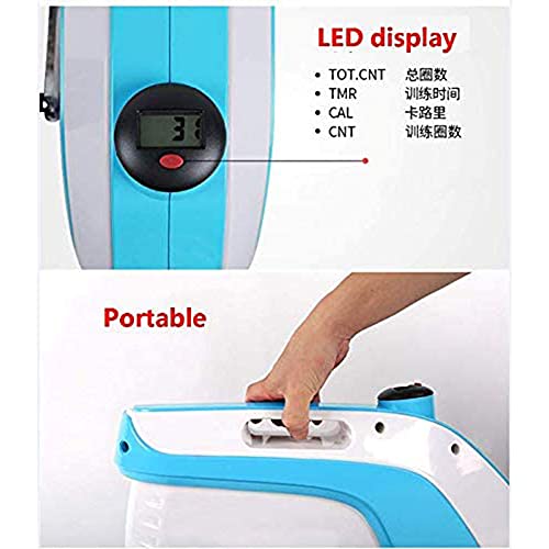 LUNEZY Motorised Pedal Exerciser Mini Exercise Bike Arm and Leg Trainer LCD Display, Ideal Training Device for Seniors and Athletes (Blue)