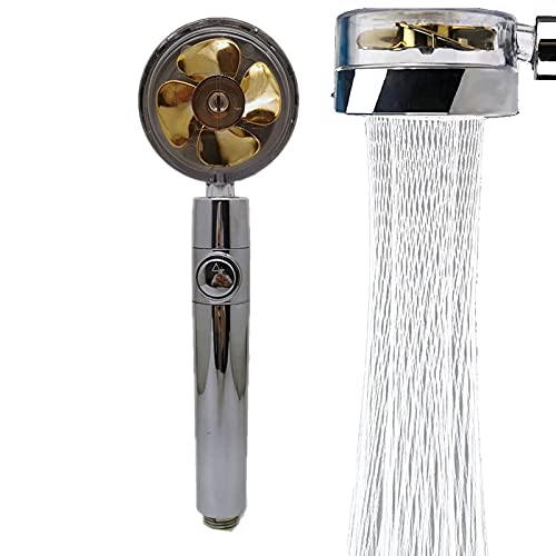 High Pressure Propeller Shower Head 360 ° Rotatable Shower Head Water-Saving Rainfall Shower Nozzle 2cm Universal Connector Bathroom Accessories,