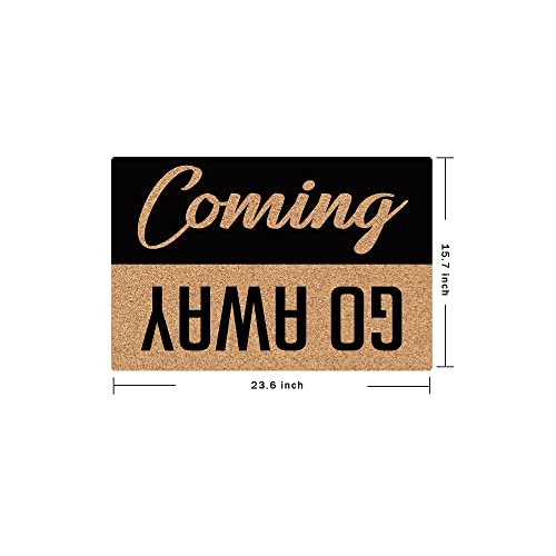 MjiejieM Funny Doormats Coming Go Away Indoor Floor Welcome Mat for Entrance Way Rubber Back for Front Door Indoor Outdoor Cute Rugs 23.6"(L) x 1