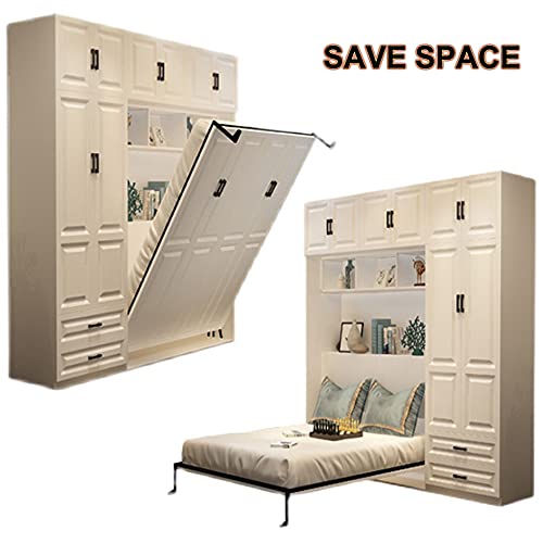 Wall Beds & Murphy Beds Kit-Easy Assembly Space Saving DIY King Size Double Bed Frames Comfort Folding Single Guest Beds Frame Small Toddler Bed