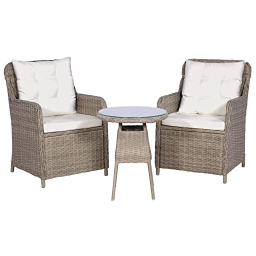 TJLSS 3pcs Cushions Brown Braided Resin Pillows Minimalist Modern Outdoor Furniture Garden Set