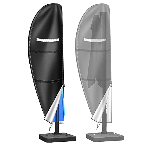 Parasol Cover Waterproof Cantilever Parasol Protective Cover 420D Outdoor Umbrella Cover for 2 to 4m Oxford Fabric Garden Outdoor Umbrella (280 x