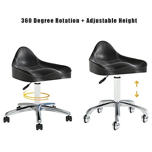 AANAN Stools,Ergonomic Rolling Stool Beauty Stool, Height Adjustable Swivel Stool on Wheels, Heavy Duty Stool for Salon, Massage, Bar, Office,Cli
