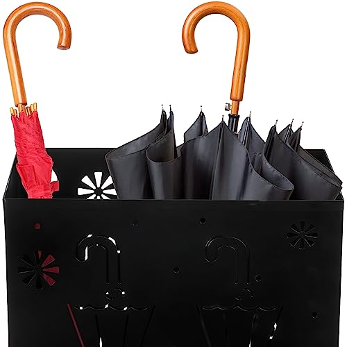 Coloch Metal Umbrella Stand Rack, Freestanding Umbrella Holder Bin Multipurpose Cane Storage Rack with Weighted Base for Umbrella, Walking Stick,
