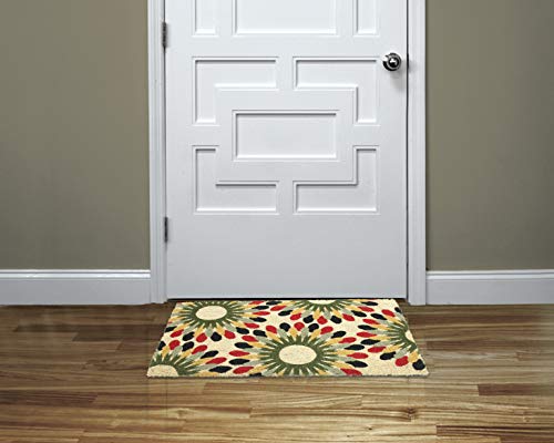 Coco&Coir Door Mats | Non-Slip | Thick Coir | Premium Quality | Rubber Backed | Eco-Friendly | Indoor | Outdoor | Heavy Duty | Flower Series | Do