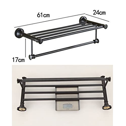 HIGOH Towel Racks,Bathroom Towel Rack Wall Mounted Towel Holder,Bath Hardware Brass Oil Brushed Towel Rack,Bath Shelf,Towel Holder,Bathroom Acces