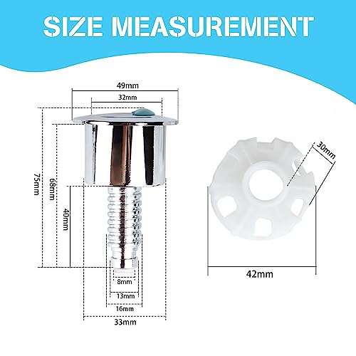 Dual Toilet Flush Button Round Head Dual Toilet Push Button Dual Flush Toilet Cistern Push Button Toilet Flush Buttons Replacement Toilet Push Bu