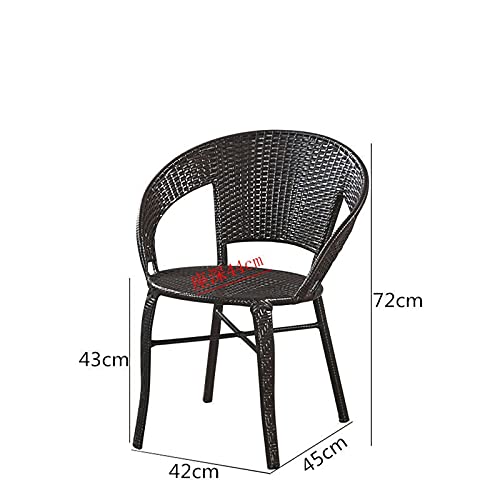 LEIGE Outdoor Garden Furniture Garden Chair Balcony Small Rattan Chair Armrest Chair Leisure Outdoor Woven Teng Chair Retro Simplicity (Color : M