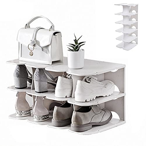 Souarts DIY Shoe Rack Narrow / Wide Boots Shoes Slippers Standing Shelf Shoe Cabinet Shoe Rack Organiser for Cabinet Hallway Bedroom Entrance Bed