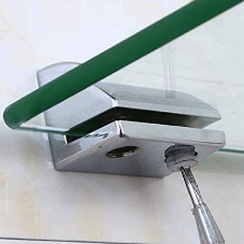 N/A Bathroom 2-Tier Glass Corner Shelf With Towel Bar Wall Mounted Extra Thick Tempered Glass