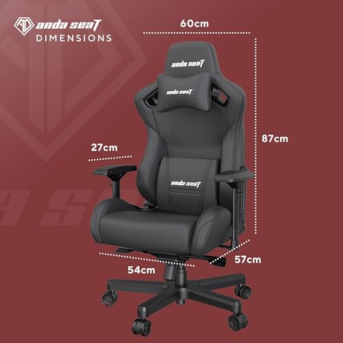 Anda Seat Kaiser 2 Series Pro Gaming Chair Black with Gaming Mouse Pad – Premium Ergonomic Office Desk Chair Leather with Neck and Lumbar Support