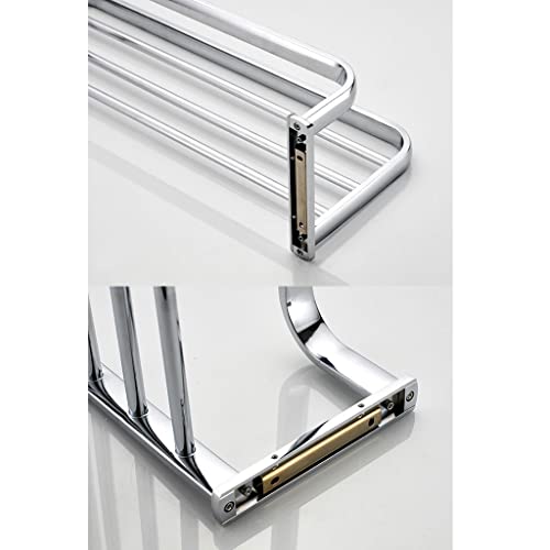 HIGOH Towel Racks, Bathroom Towel Rack Wall Mounted Towel Holder,Electroplating Bright Chrome Plated Copper Material Simple Bathroom Towel Rack