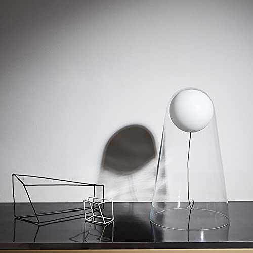 ALREMO HUANGXING - Bedside Table Lamp with Glass Lampshade, Modern Nightstand Desk Lamp, Decorative Desk Lamp for Bedroom, Living Room, Childrens