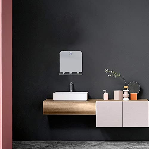 Fiacvrs Shower Mirror Shatterproof Small and Simple Acrylic Mirror with Suctioncup, Best Bathroom Anti-fog Wall-mounted Home Mirror with Razor To