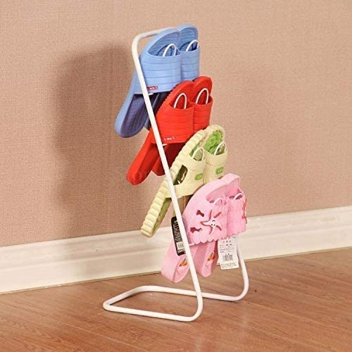 LILIKY Simple Shoe Rack, Household Toilet Drainage, Multi-layer Slipper Rack, Space-saving Shoe Storage Rack (Color : Schwarz)