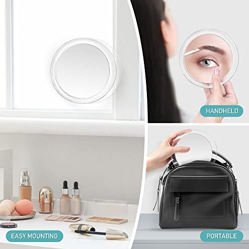 MIYADIVA Magnifying Mirror,30X Magnifying Mirror with Suction Cups,Magnifying Makeup Mirror,30X Travel Magnifying Mirror,Suitable for bedroom,bat
