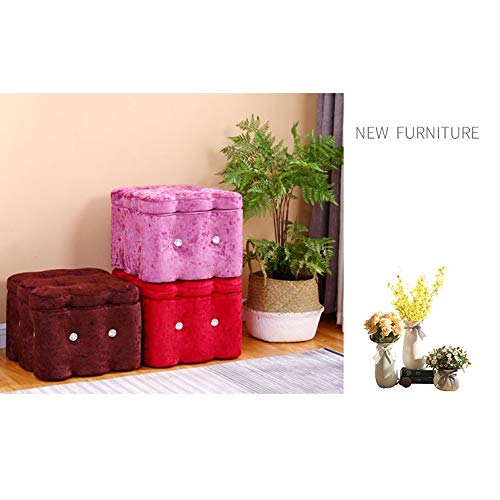 LUKEO Solid Wood Shoes Bench Home Wear Shoes Bench Fabric Storage Sofa Short Seat Pier Fitting Room Small Stool (Color : Argento)
