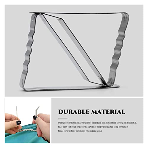 Skyzone 12-Pack Tablecloth Clips, Stainless Steel Tablecloth Clips, Adjustable Tablecloth Clips for Outdoor, Home, Restaurant, Picnic, Party and