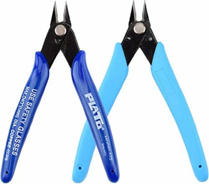 Wire Cutters, 2pcs Side Cutters Cable Cutters Precision Flush Cutters Wire Strippers Electrical Snips Electrical with Soft Grip for Jewelry Craft