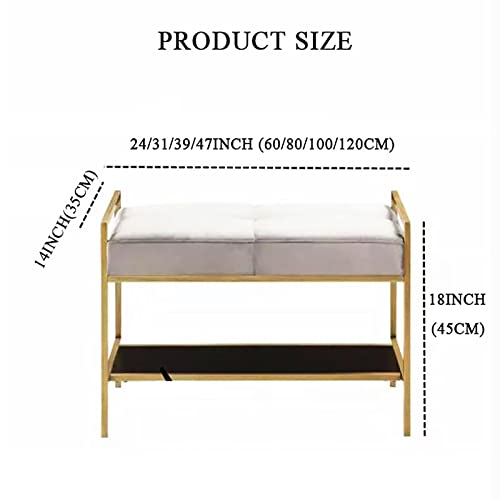 Modern Entryway Bench Shoe Storage Bench,Velvet Upholstered Shoe Bench Shoe Organizer Furniture,Premium Shoe Rack Bench Entry Decor-White 80x35x4